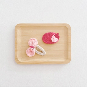 Girl Hair Clip Strawberry Bow Knitted Set (GHP9551)